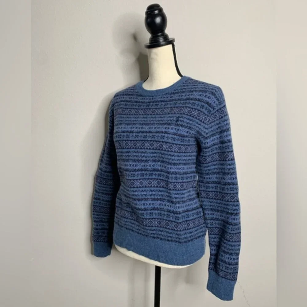 Polo Ralph Lauren Blue Fair Isle Wool Sweater